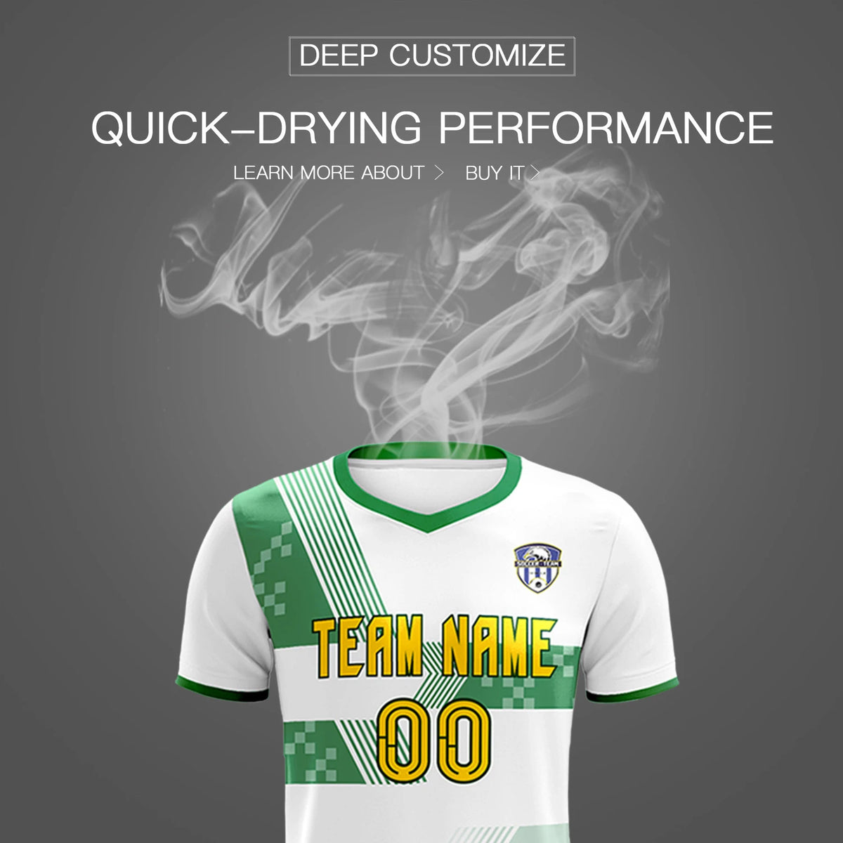 Custom White Kelly Green Training Uniform For Men Soccer Sets Jersey