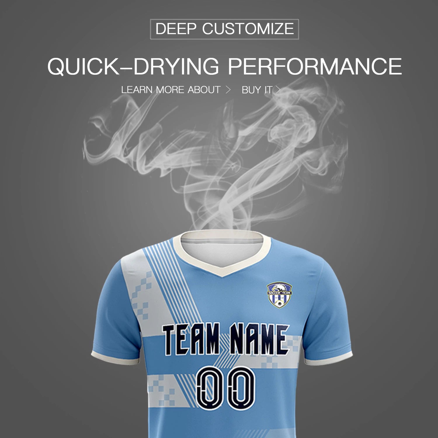 Custom Light Blue Cream Training Uniform For Men Soccer Sets Jersey