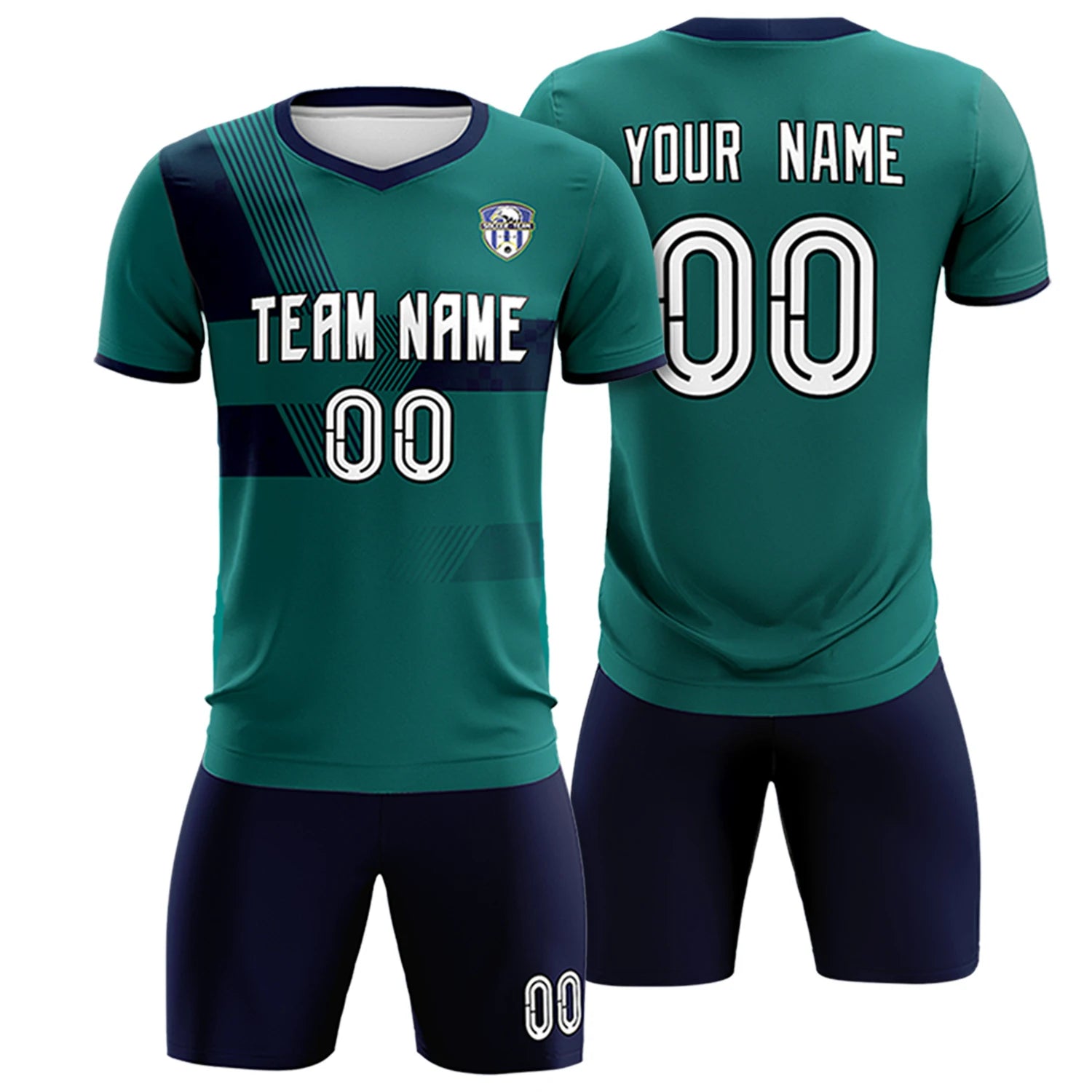 Custom Midnight Green Navy Training Uniform For Men Soccer Sets Jersey