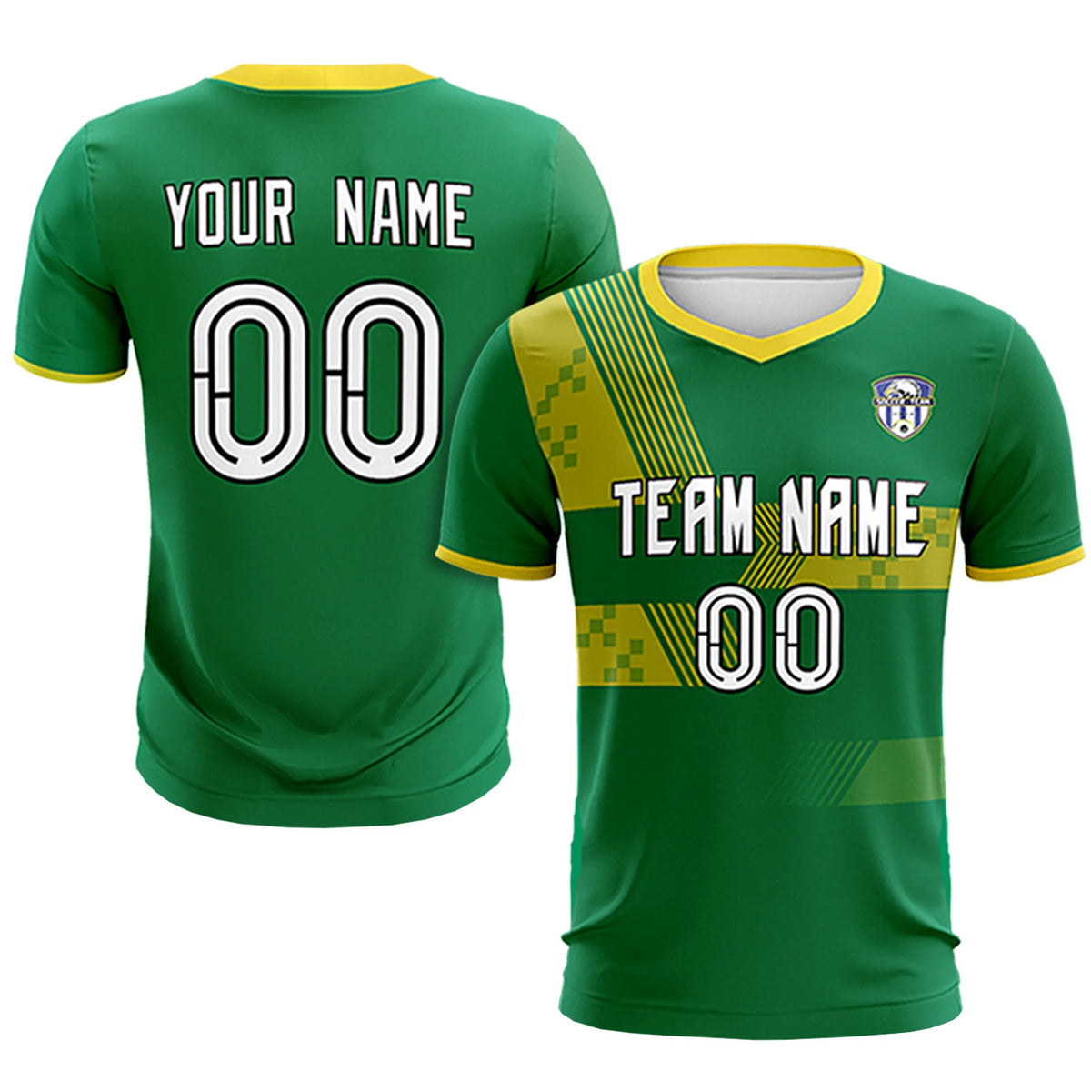 Custom Kelly Green Gold01 Training Uniform For Men Soccer Sets Jersey