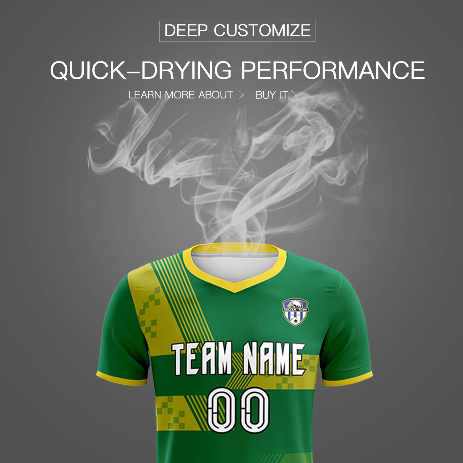 Custom Kelly Green Gold01 Training Uniform For Men Soccer Sets Jersey