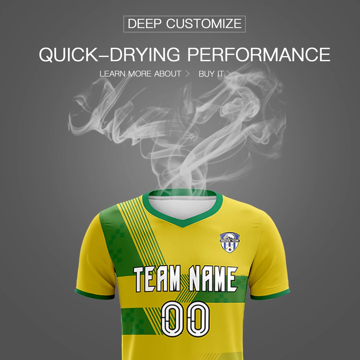 Custom Gold01 Kelly Green Training Uniform For Men Soccer Sets Jersey