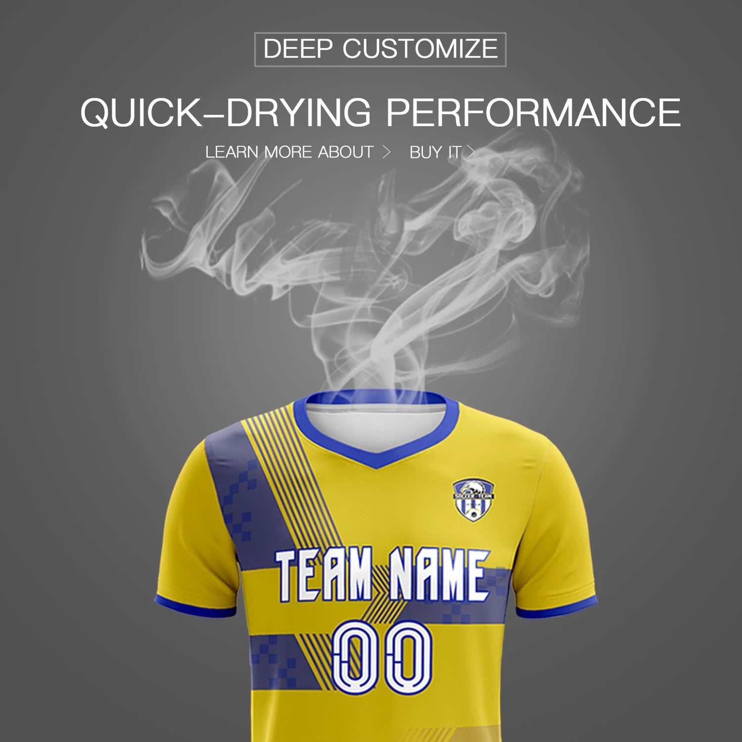 Custom Gold01 Royal Blue Training Uniform For Men Soccer Sets Jersey