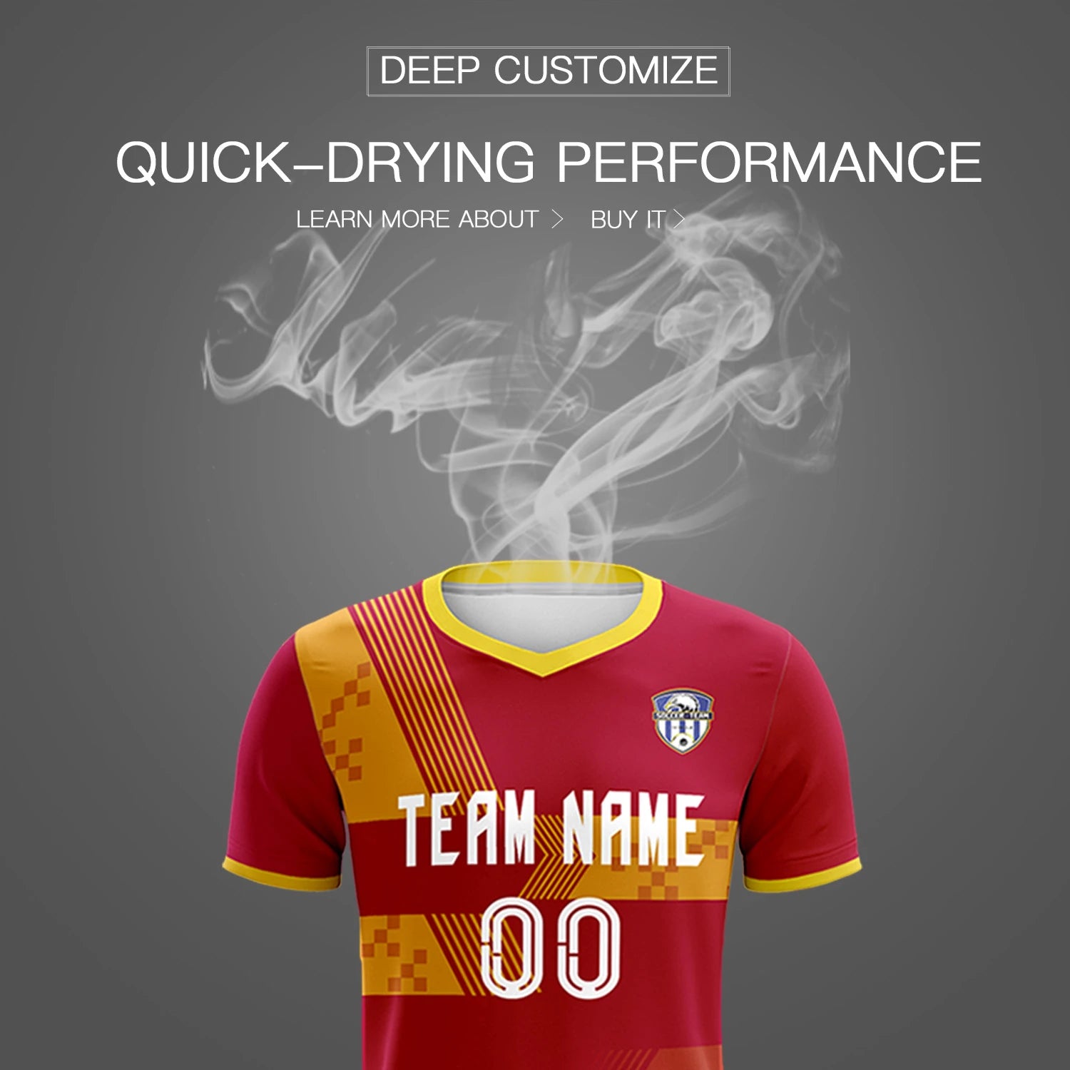 Custom Red Gold01 Training Uniform For Men Soccer Sets Jersey