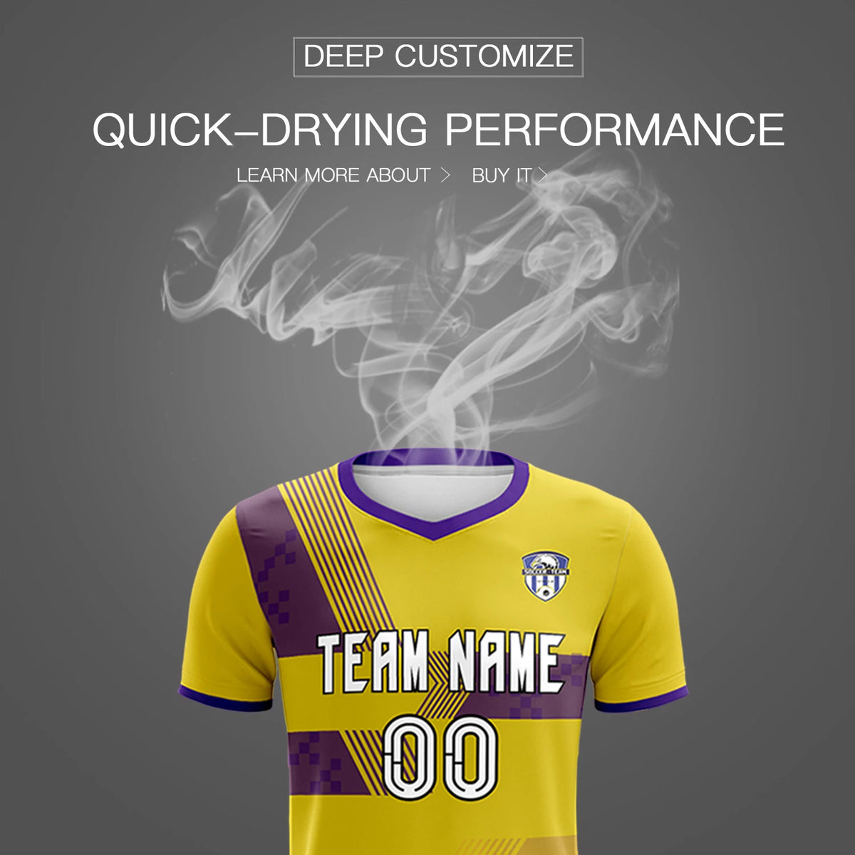 Custom Gold01 Purple Training Uniform For Men Soccer Sets Jersey