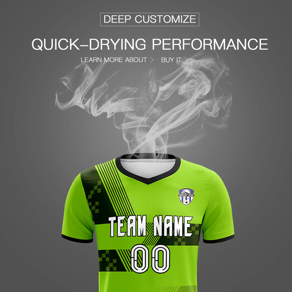 Custom Neon Green Black Training Uniform For Men Soccer Sets Jersey