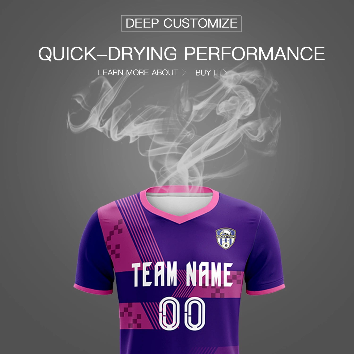 Custom Purple Pink Training Uniform For Men Soccer Sets Jersey