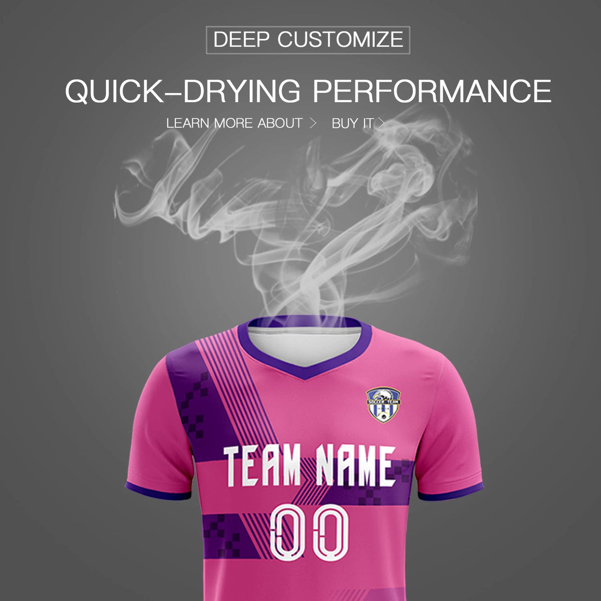 Custom Pink Purple Training Uniform For Men Soccer Sets Jersey
