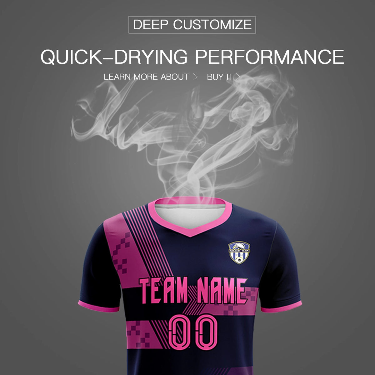 Custom Navy Pink Training Uniform For Men Soccer Sets Jersey