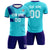 Custom Aqua Purple Training Uniform For Men Soccer Sets Jersey