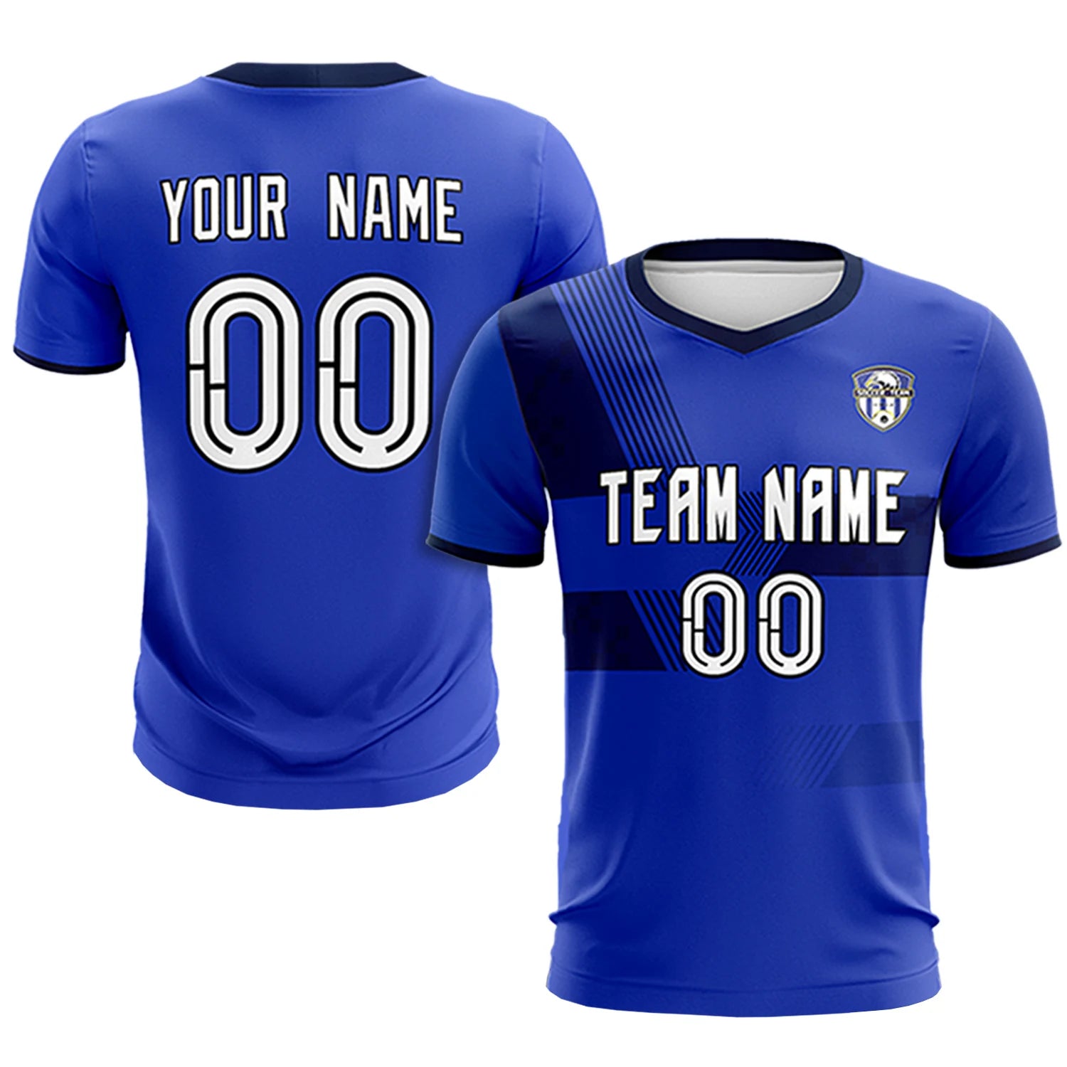 Custom Royal Blue Navy Training Uniform For Men Soccer Sets Jersey