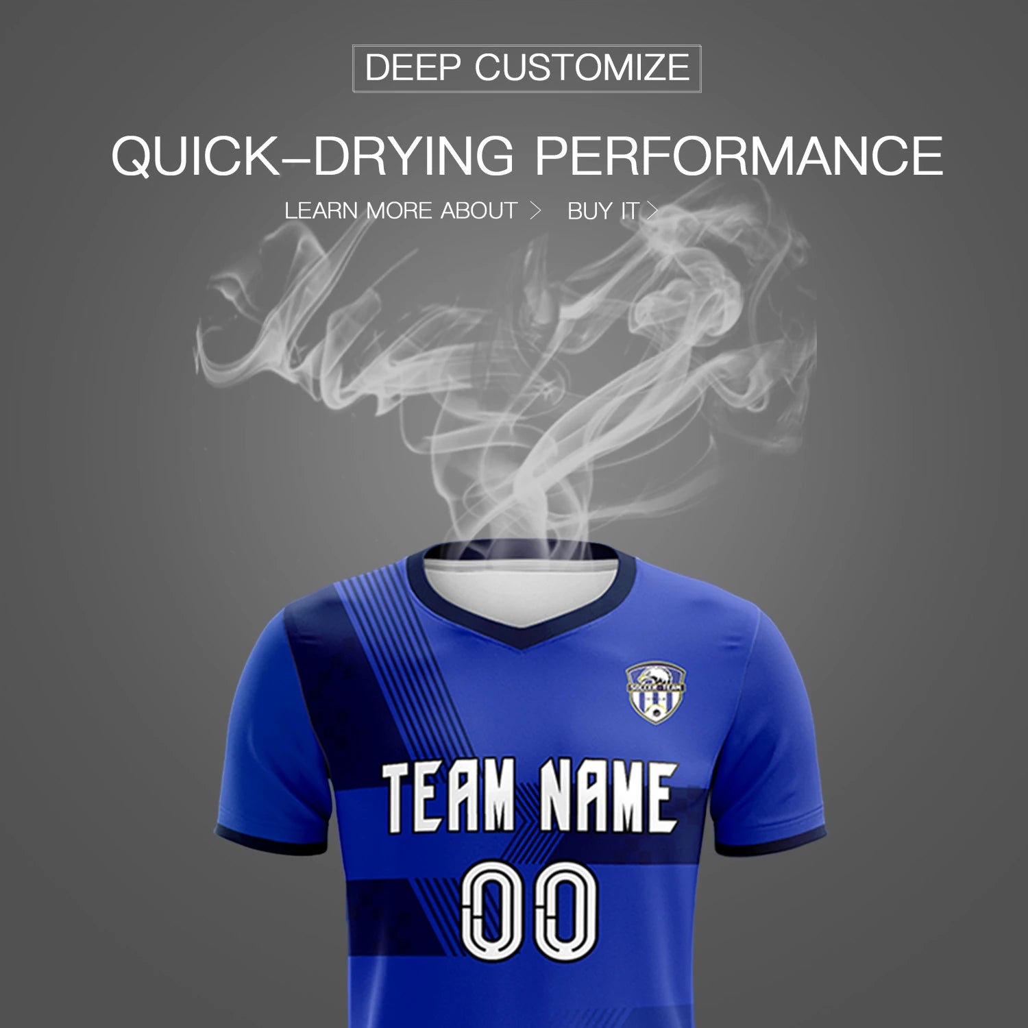 Custom Royal Blue Navy Training Uniform For Men Soccer Sets Jersey