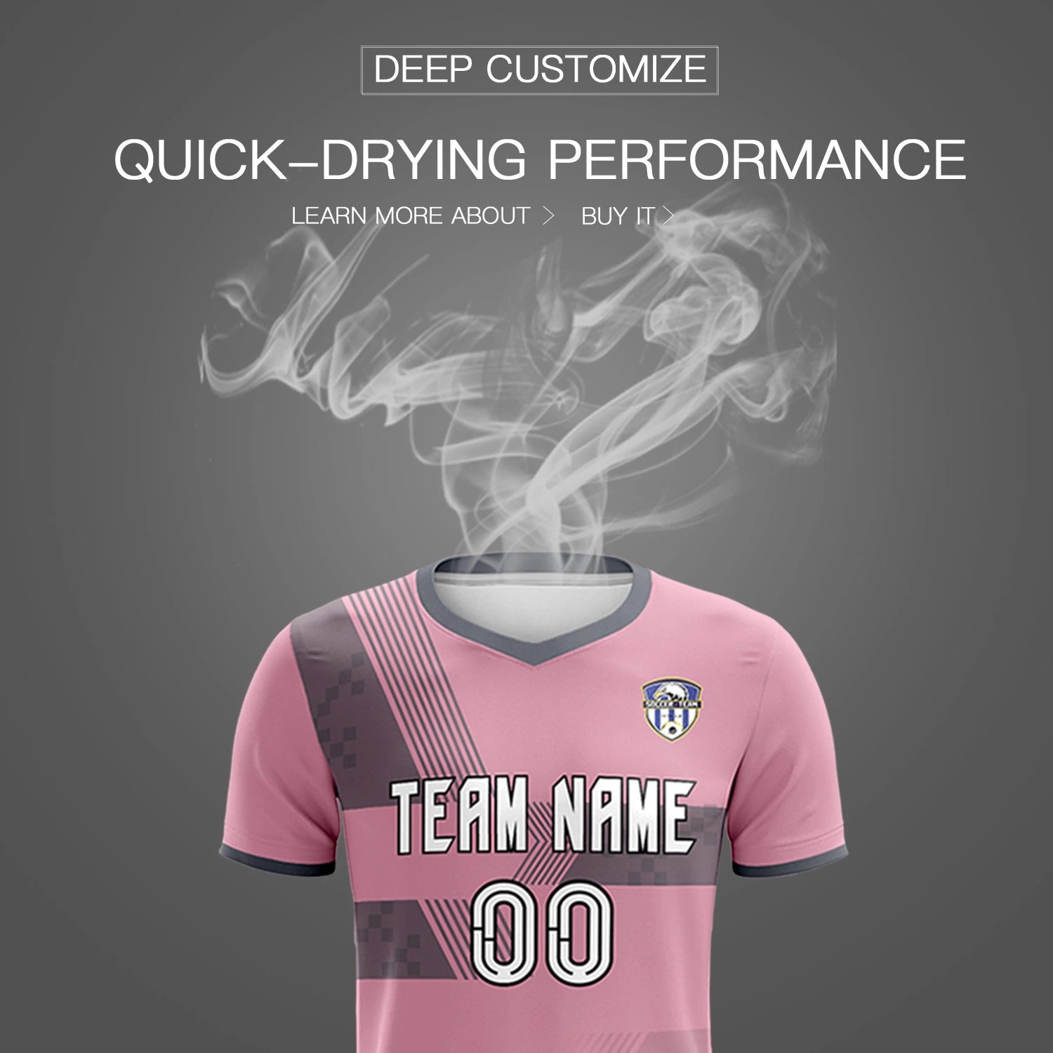 Custom Light Pink Gray Training Uniform For Men Soccer Sets Jersey