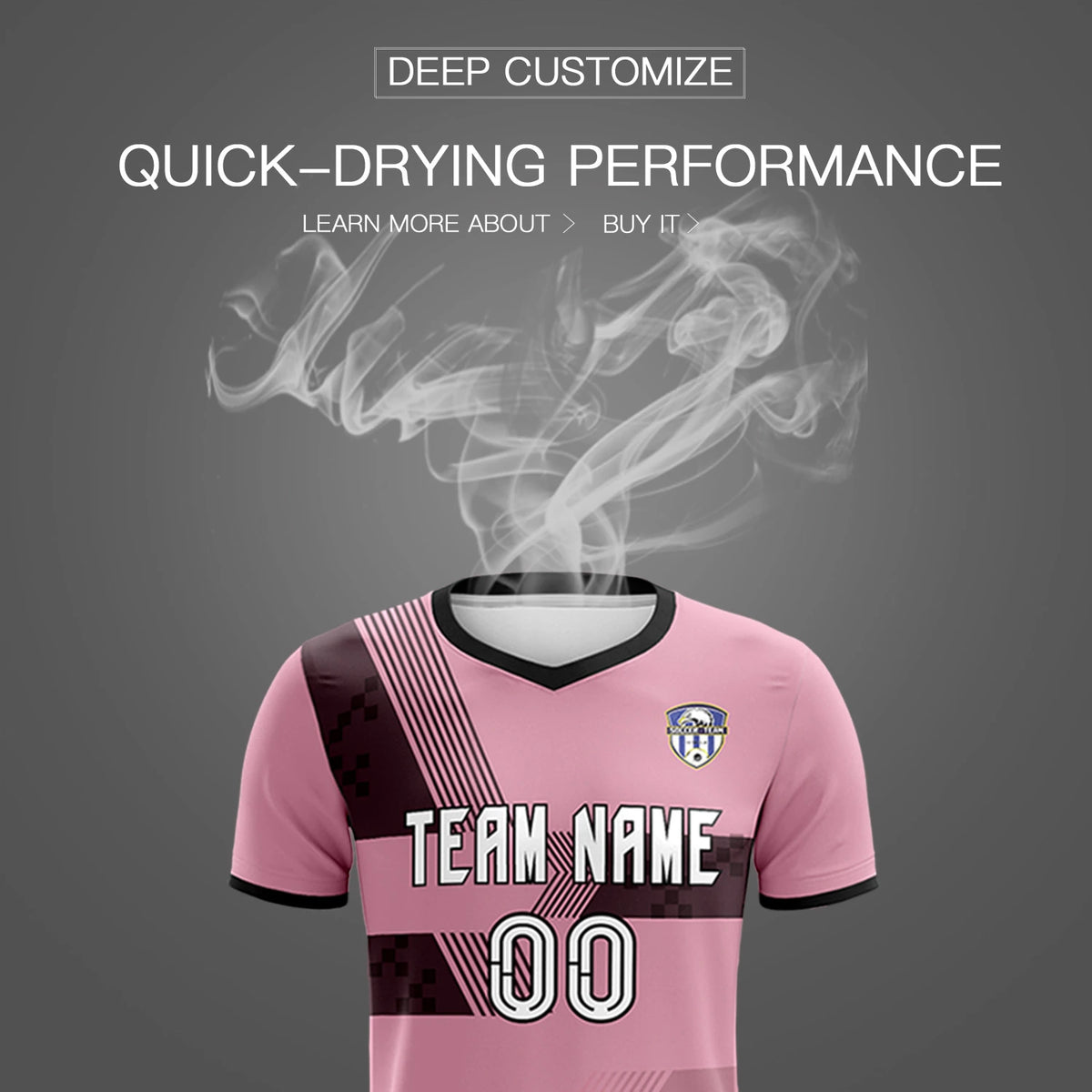Custom Light Pink Black Training Uniform For Men Soccer Sets Jersey