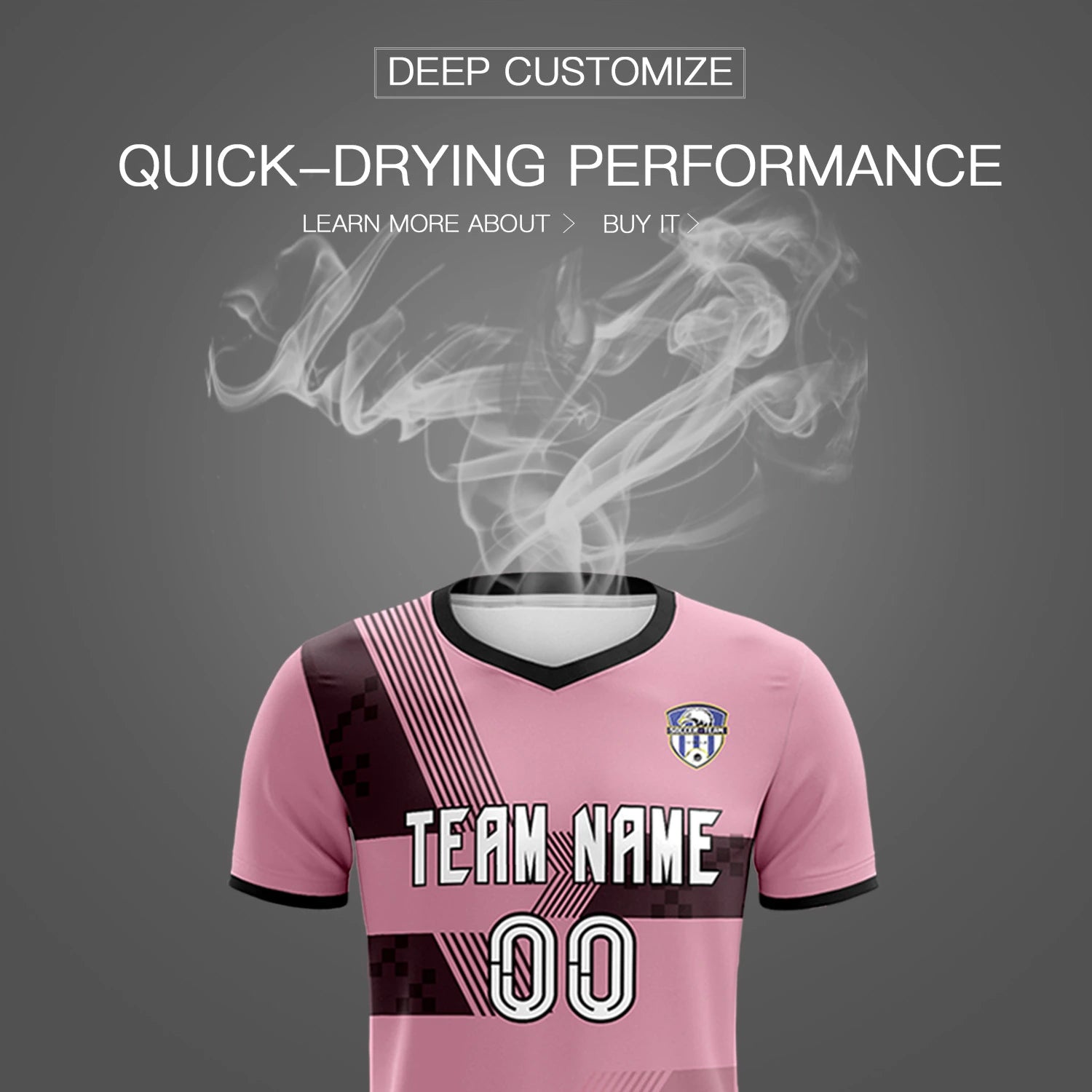 Custom Light Pink Black Training Uniform For Men Soccer Sets Jersey