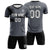 Custom Gray Black Training Uniform For Men Soccer Sets Jersey