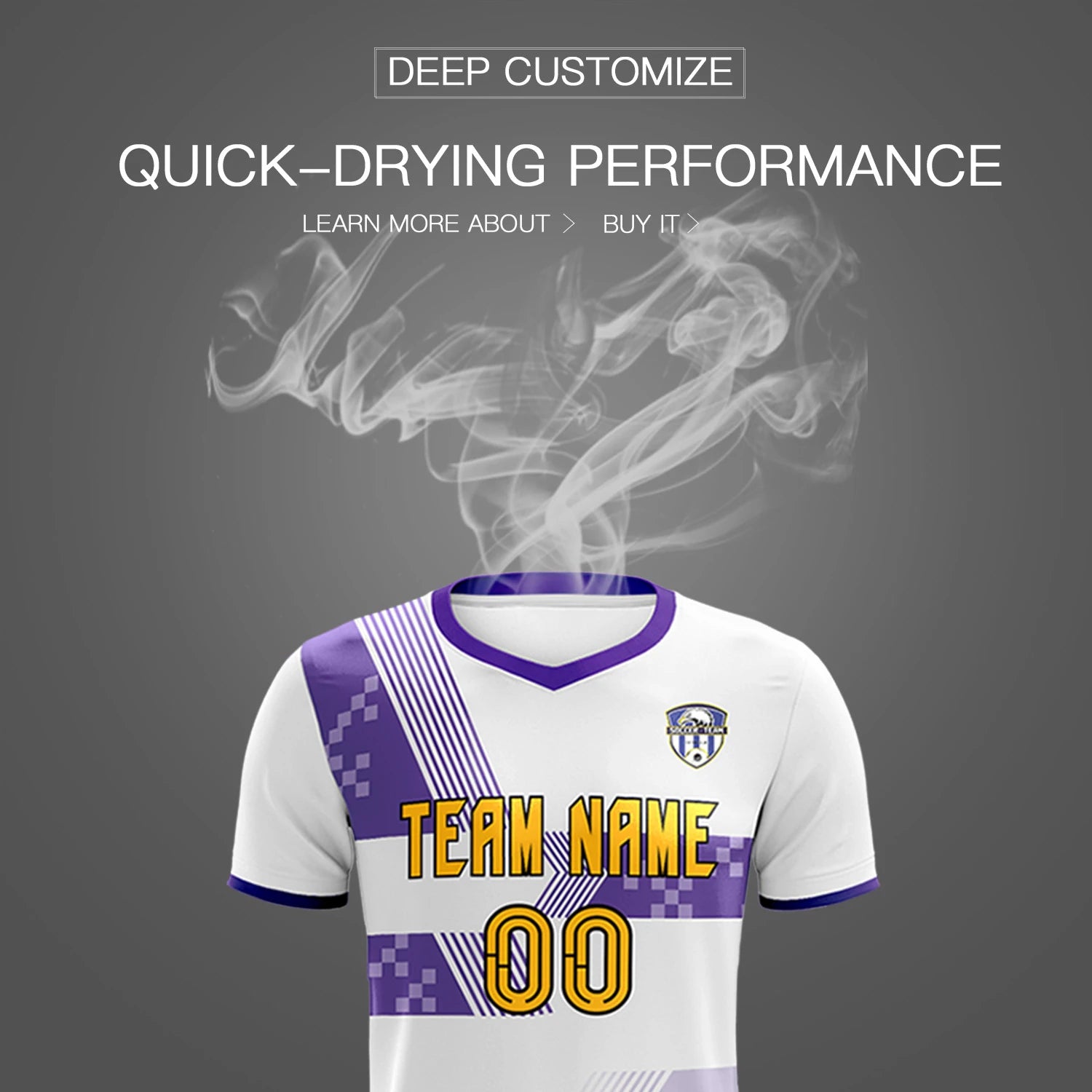 Custom White Purple Training Uniform For Men Soccer Sets Jersey