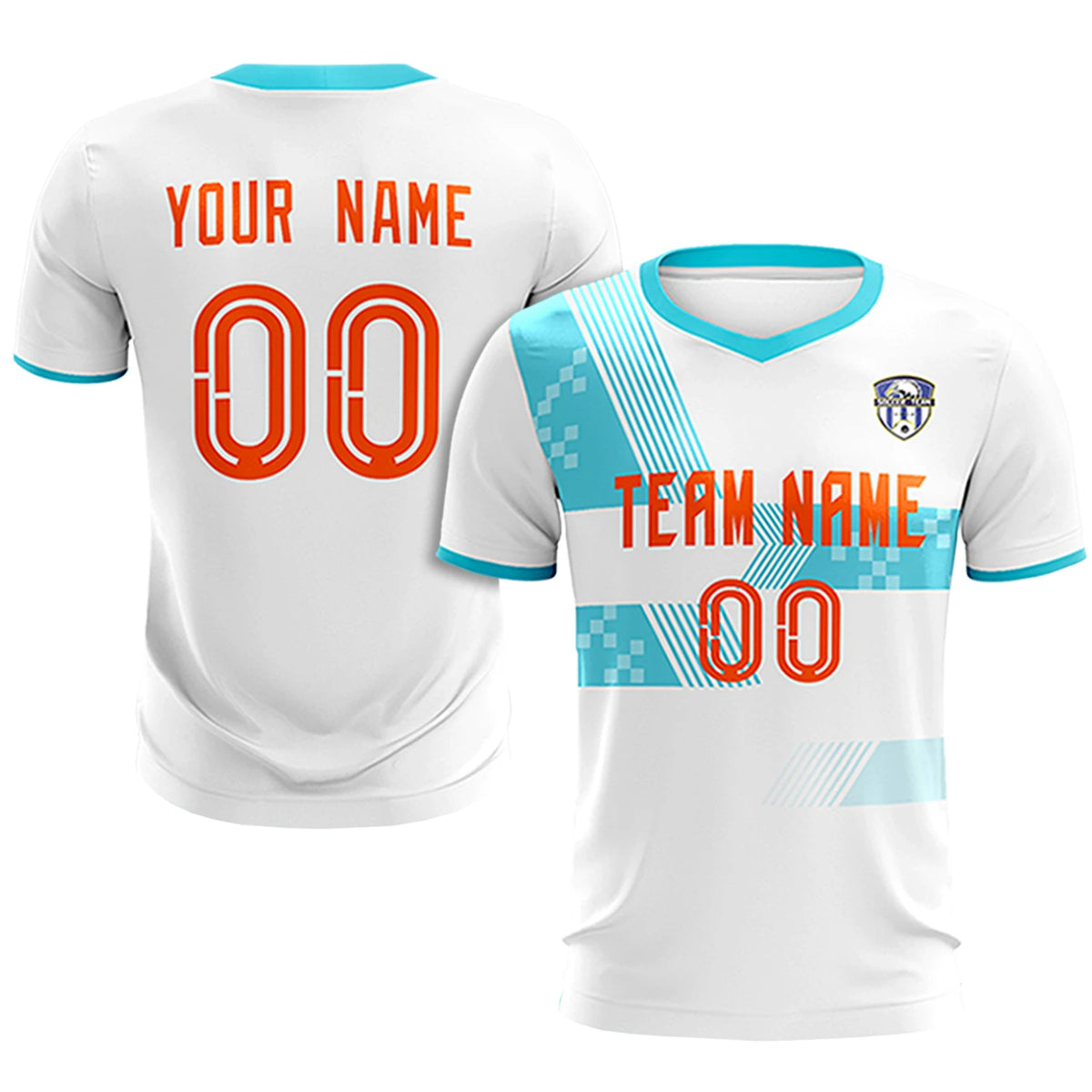 Custom White Aqua Training Uniform For Men Soccer Sets Jersey