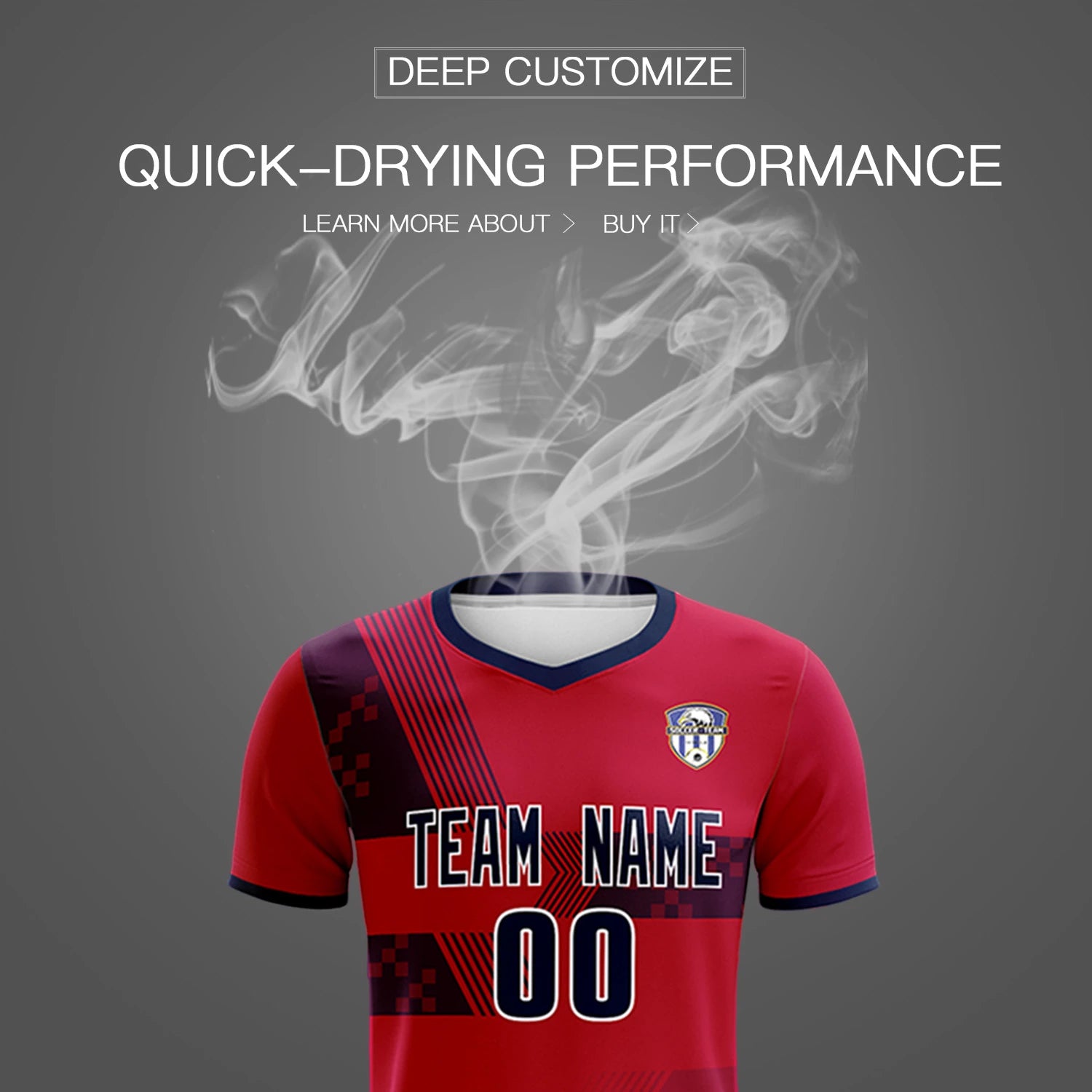 Custom Red Navy Training Uniform For Men Soccer Sets Jersey