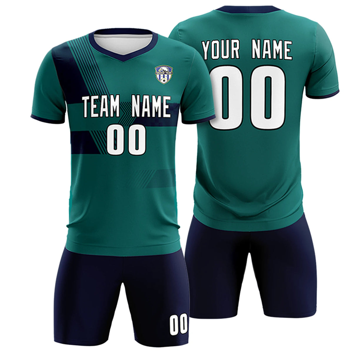 Custom Midnight Green Navy Training Uniform For Men Soccer Sets Jersey