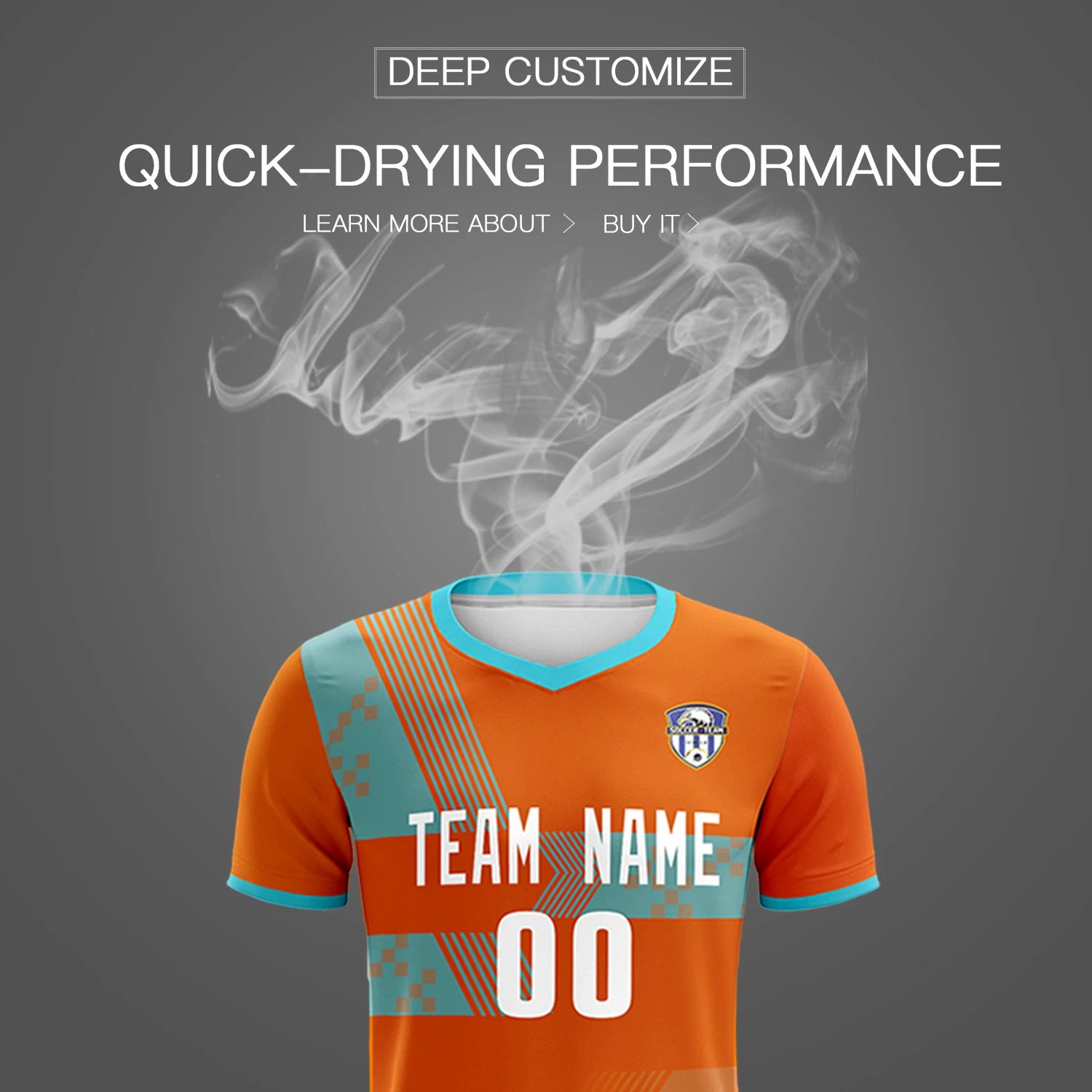 Custom Orange Aqua Training Uniform For Men Soccer Sets Jersey