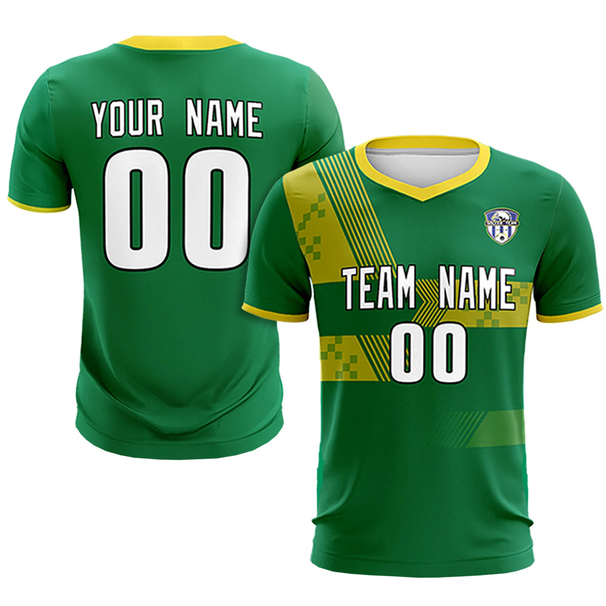 Custom Kelly Green Gold01 Training Uniform For Men Soccer Sets Jersey
