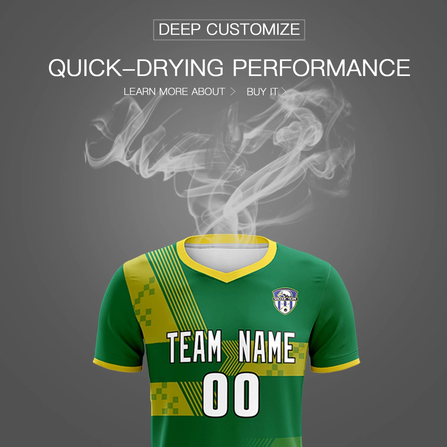 Custom Kelly Green Gold01 Training Uniform For Men Soccer Sets Jersey