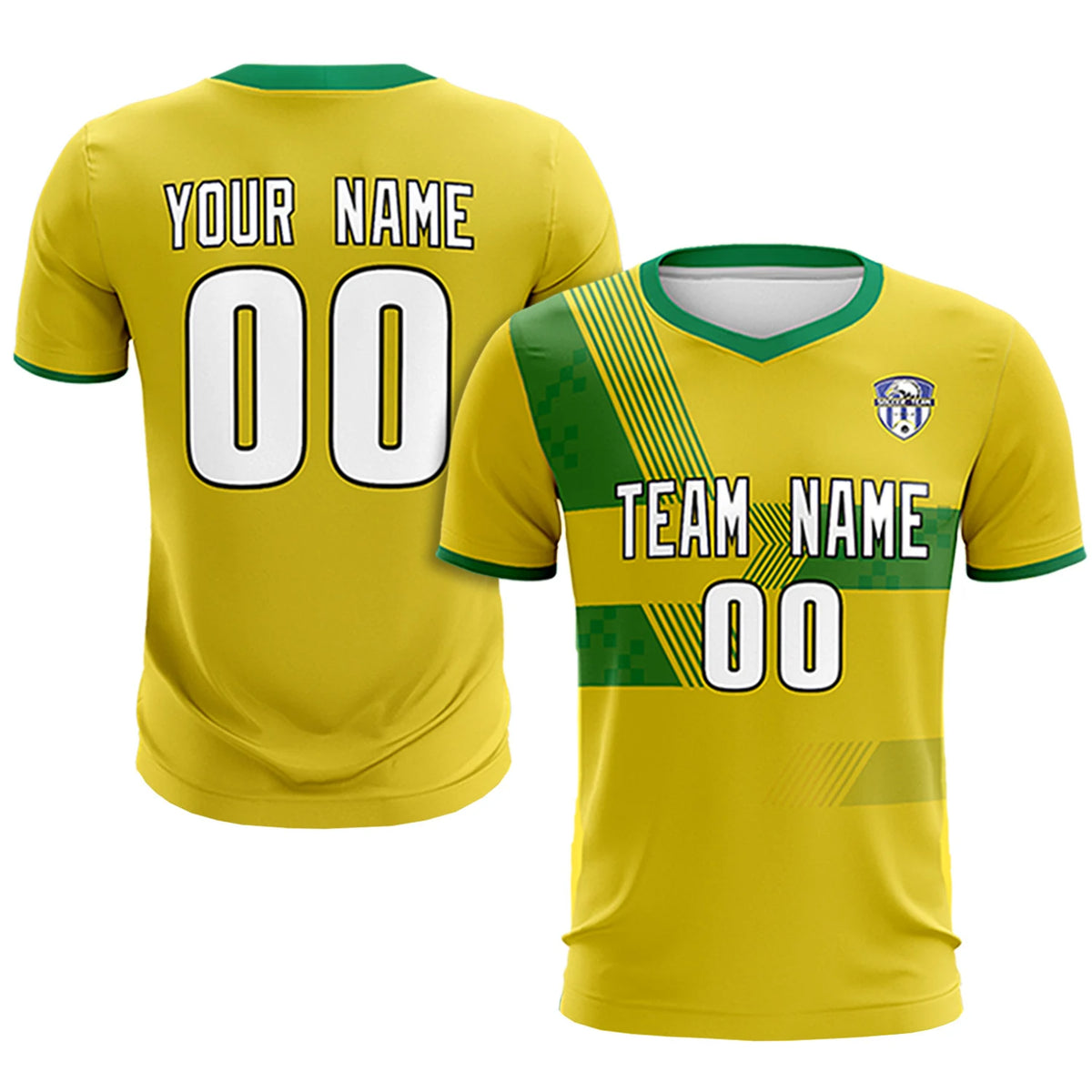 Custom Gold01 Kelly Green Training Uniform For Men Soccer Sets Jersey