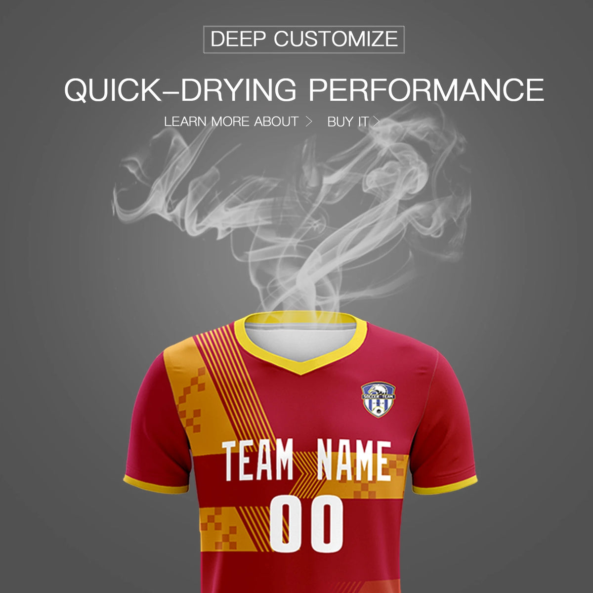 Custom Red Gold01 Training Uniform For Men Soccer Sets Jersey