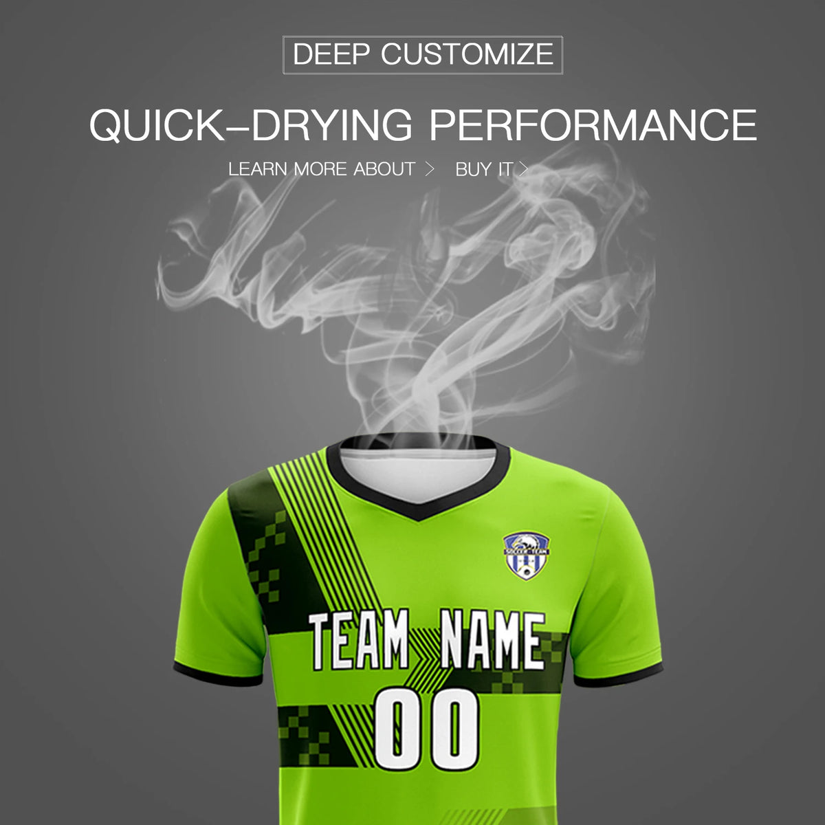 Custom Neon Green Black Training Uniform For Men Soccer Sets Jersey