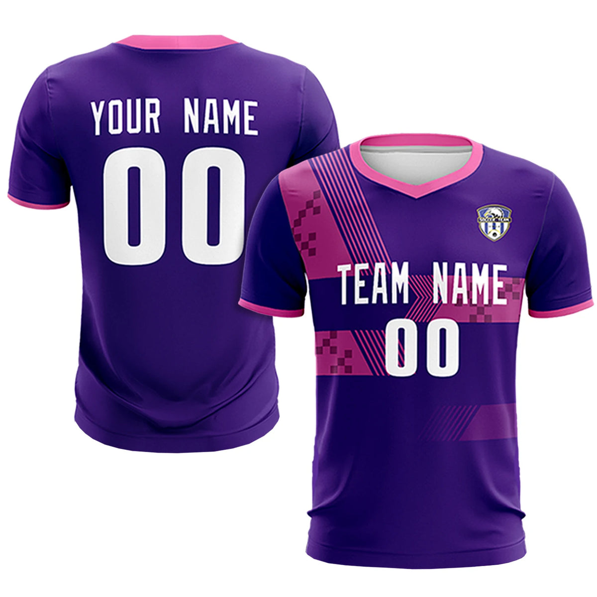 Custom Purple Pink Training Uniform For Men Soccer Sets Jersey