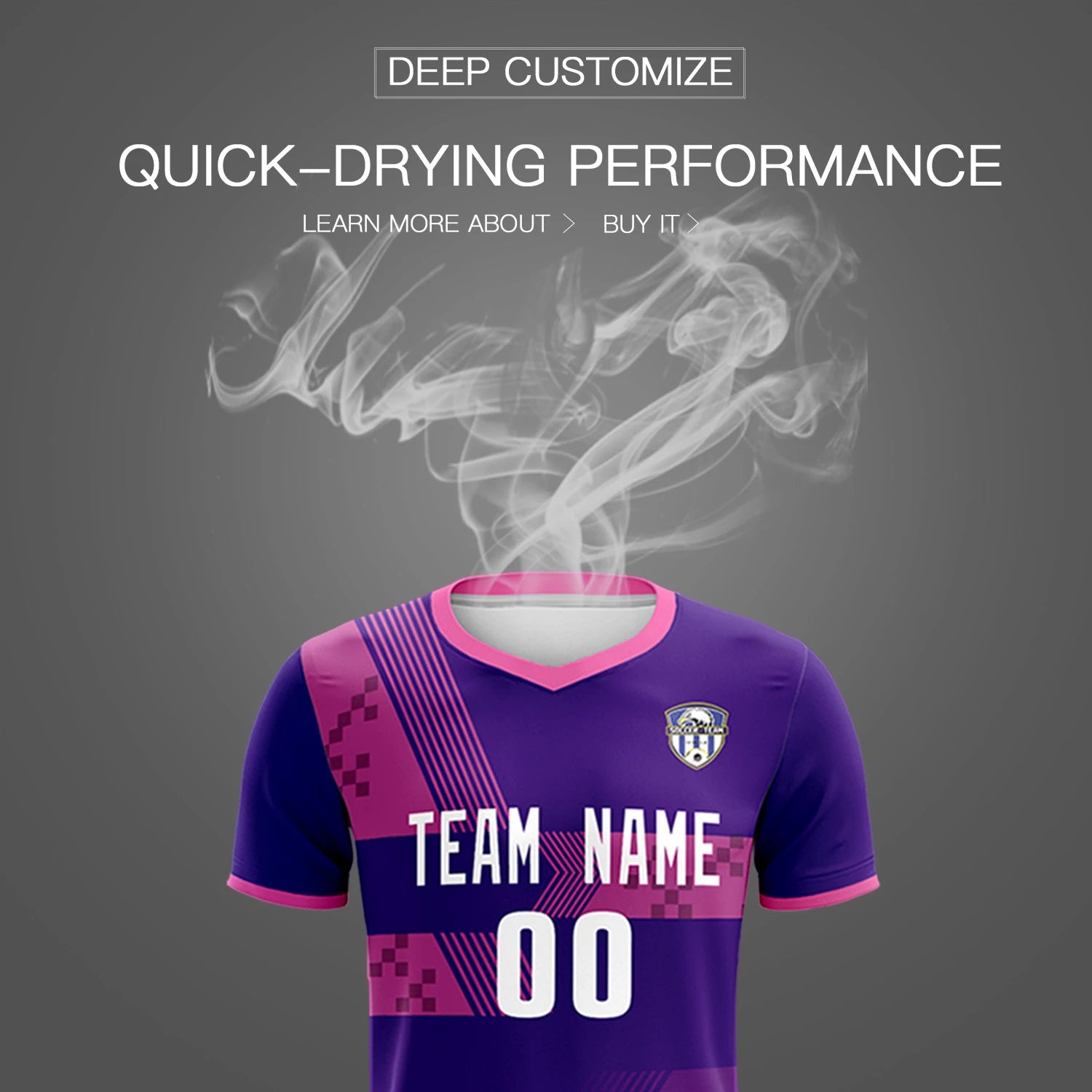 Custom Purple Pink Training Uniform For Men Soccer Sets Jersey