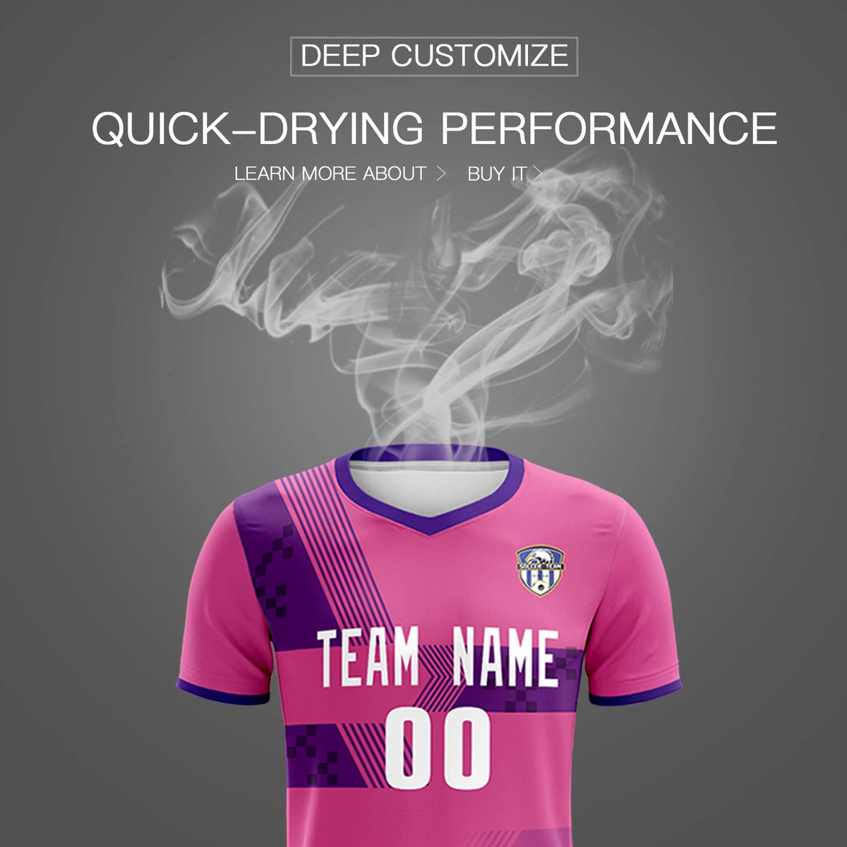 Custom Pink Purple Training Uniform For Men Soccer Sets Jersey