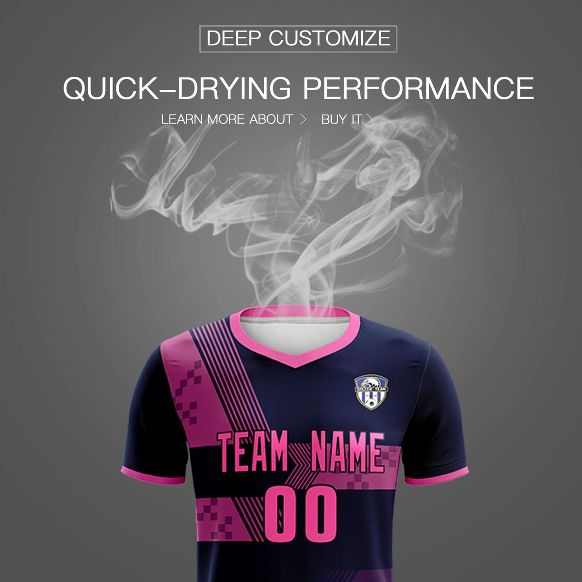 Custom Navy Pink Training Uniform For Men Soccer Sets Jersey