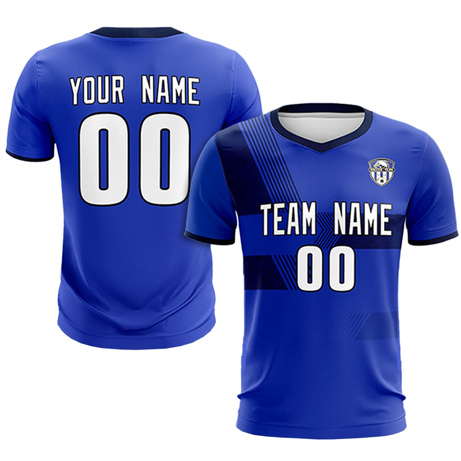 Custom Royal Blue Navy Training Uniform For Men Soccer Sets Jersey