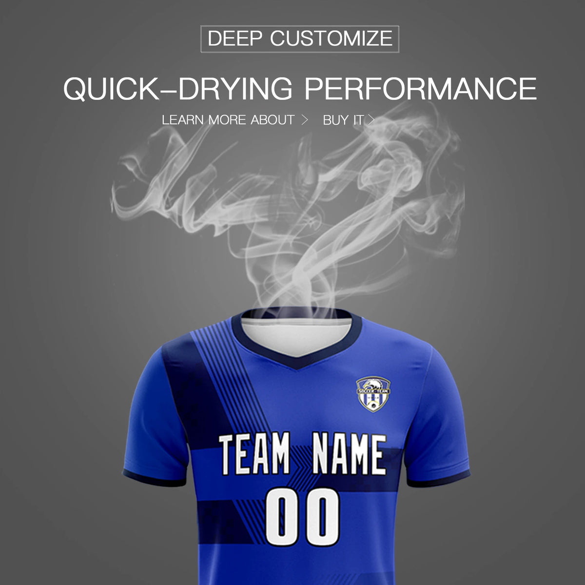 Custom Royal Blue Navy Training Uniform For Men Soccer Sets Jersey