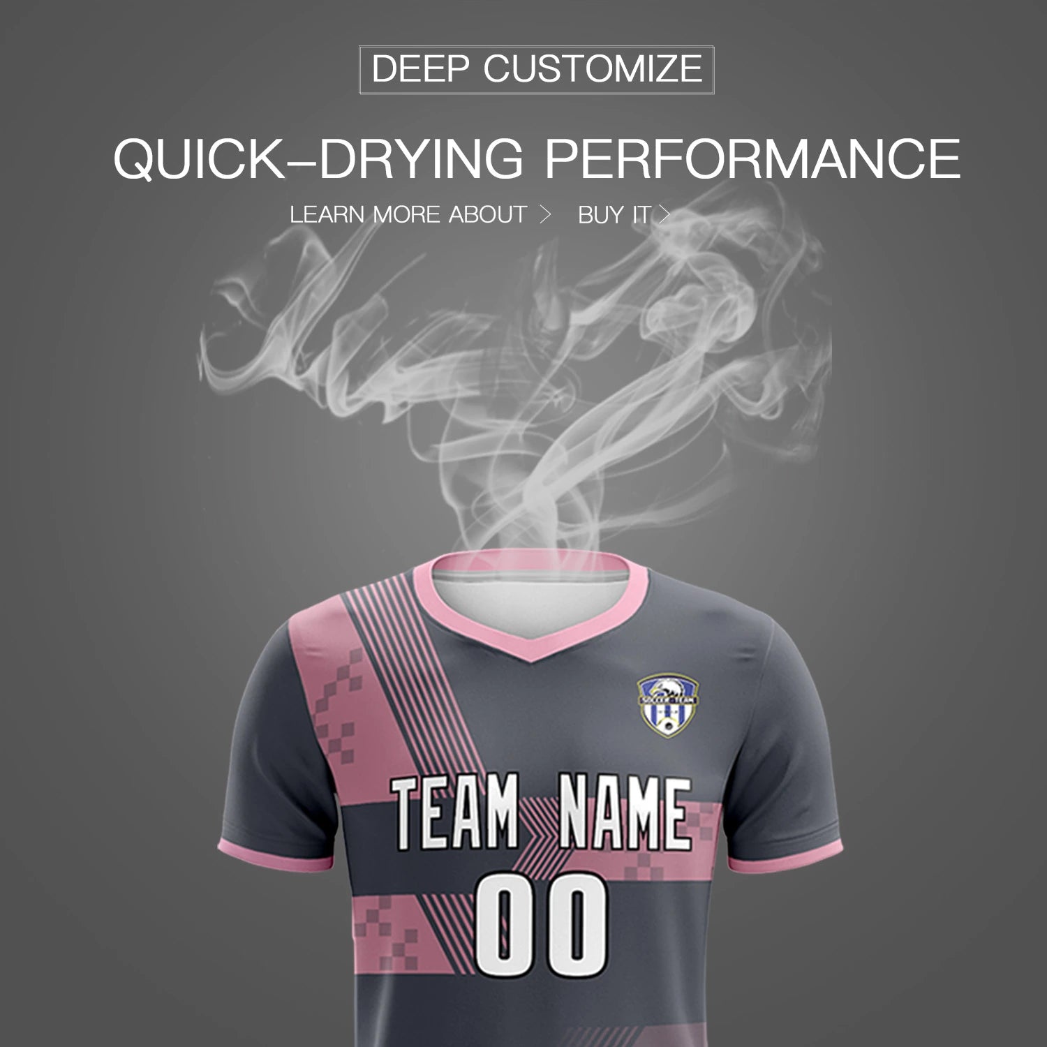 Custom Gray Light Pink Training Uniform For Men Soccer Sets Jersey