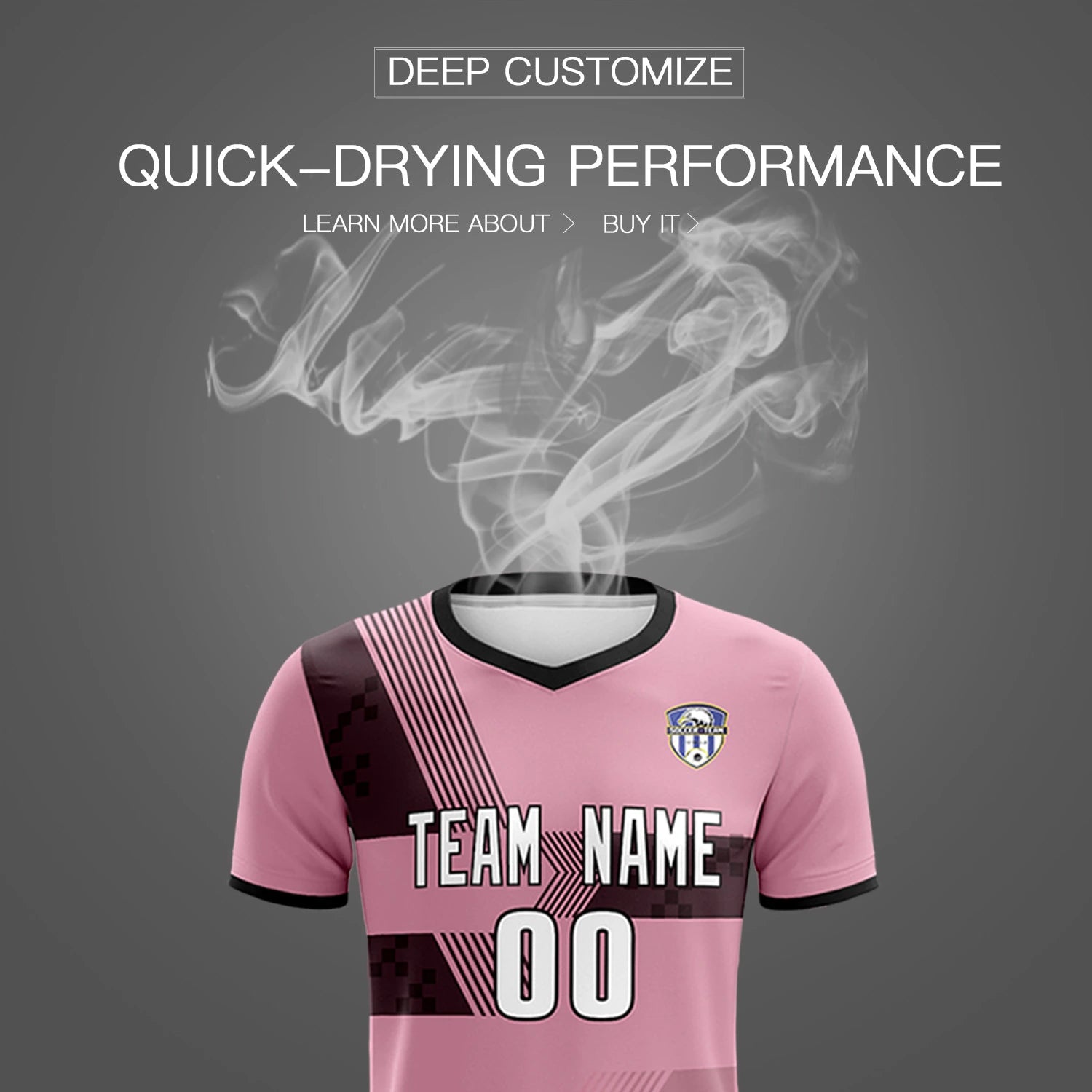 Custom Light Pink Black Training Uniform For Men Soccer Sets Jersey