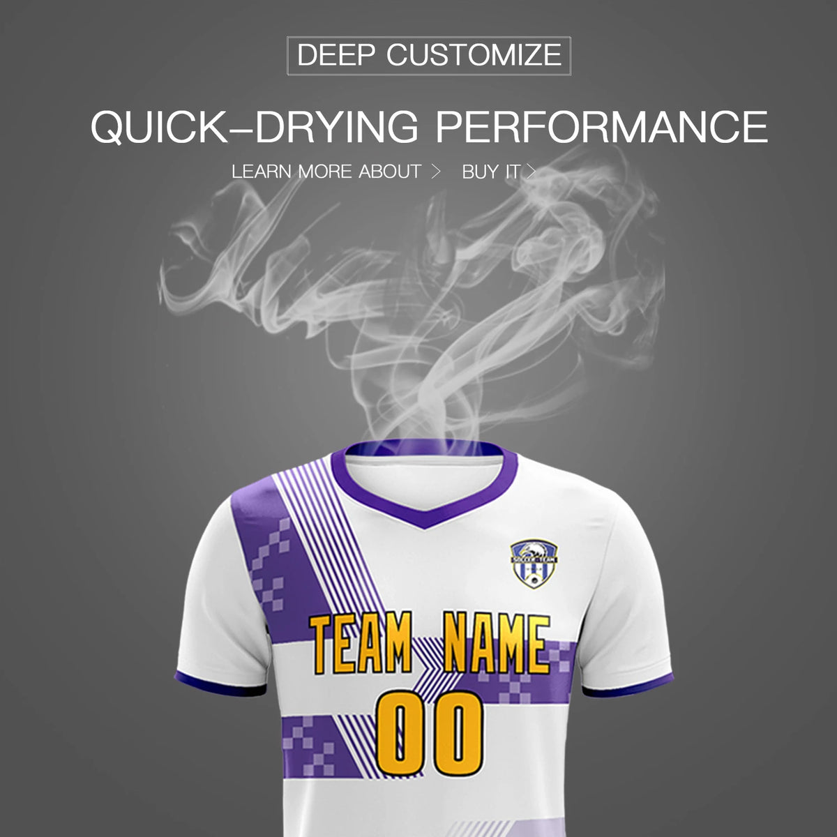 Custom White Purple Training Uniform For Men Soccer Sets Jersey