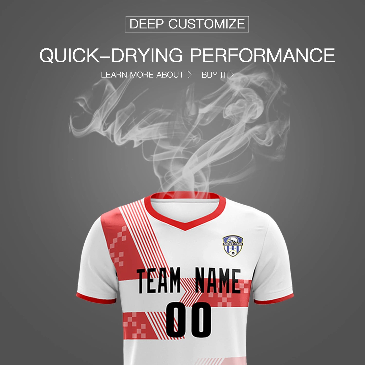Custom White Red Training Uniform For Men Soccer Sets Jersey