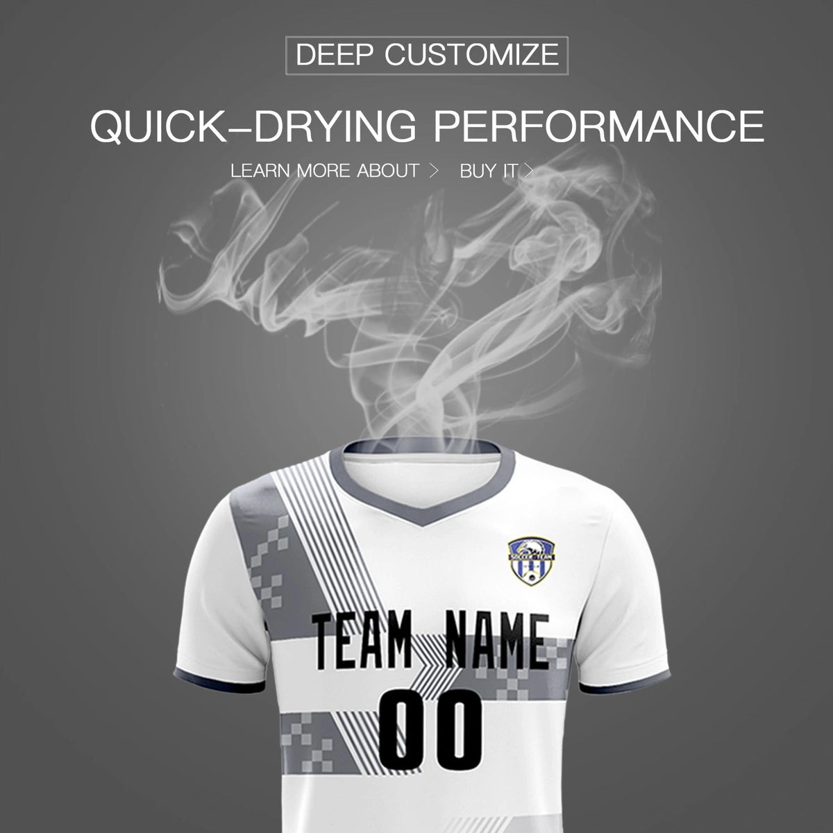 Custom White Gray Training Uniform For Men Soccer Sets Jersey