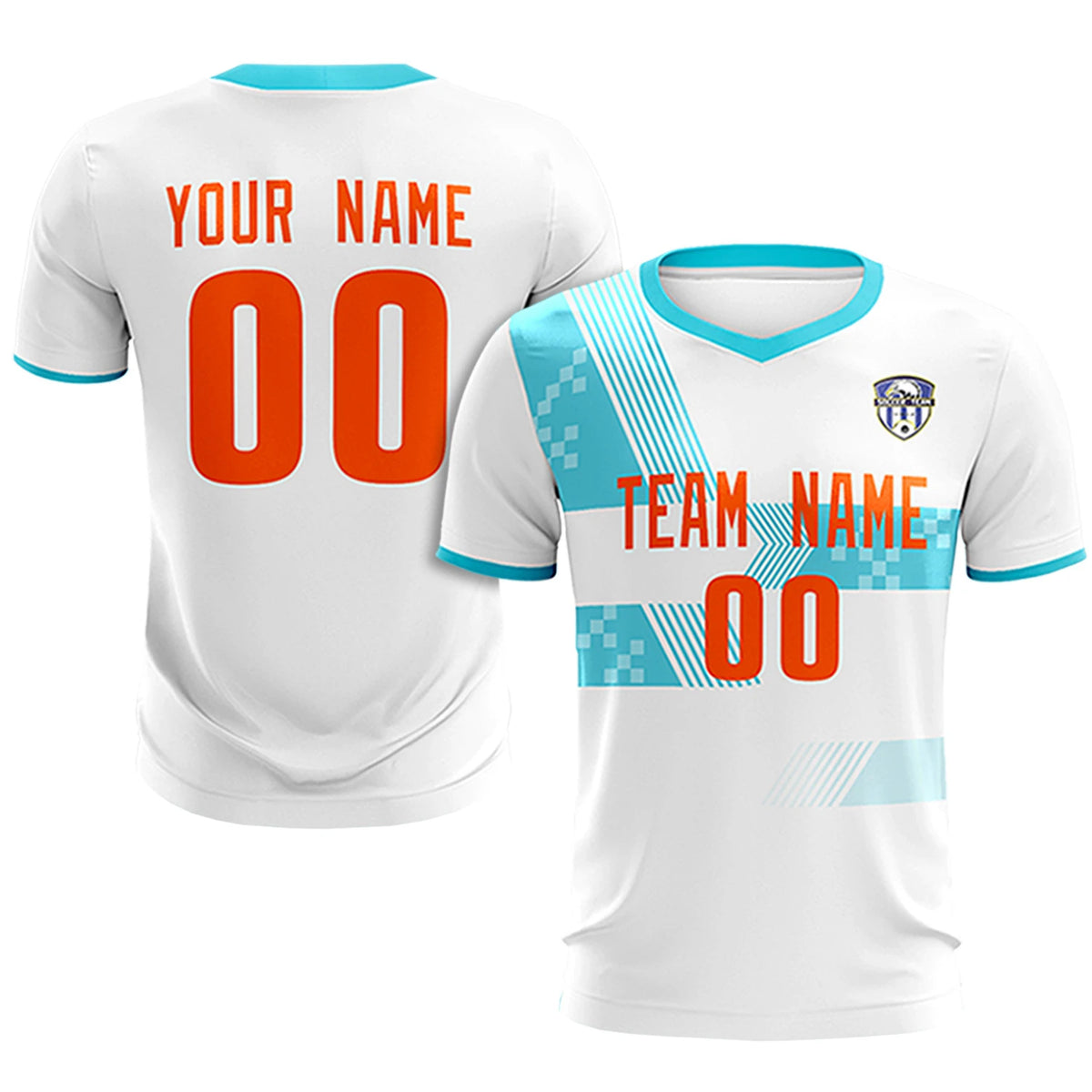 Custom White Aqua Training Uniform For Men Soccer Sets Jersey