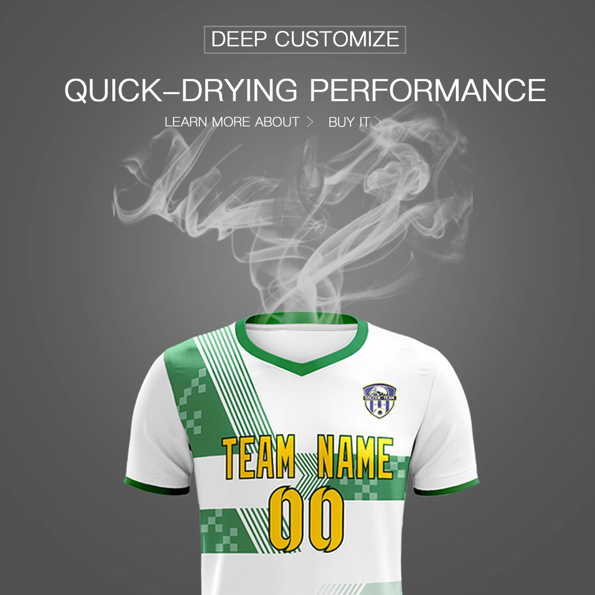 Custom White Kelly Green Training Uniform For Men Soccer Sets Jersey
