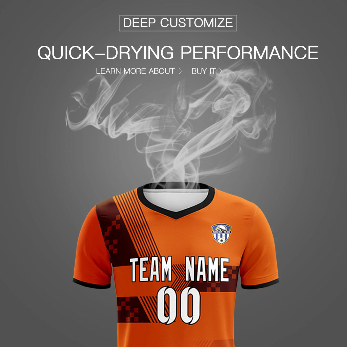 Custom Orange Black Training Uniform For Men Soccer Sets Jersey