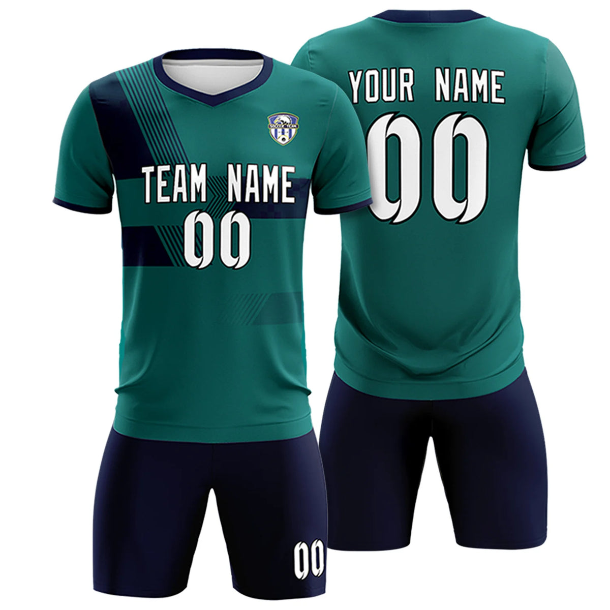 Custom Midnight Green Navy Training Uniform For Men Soccer Sets Jersey