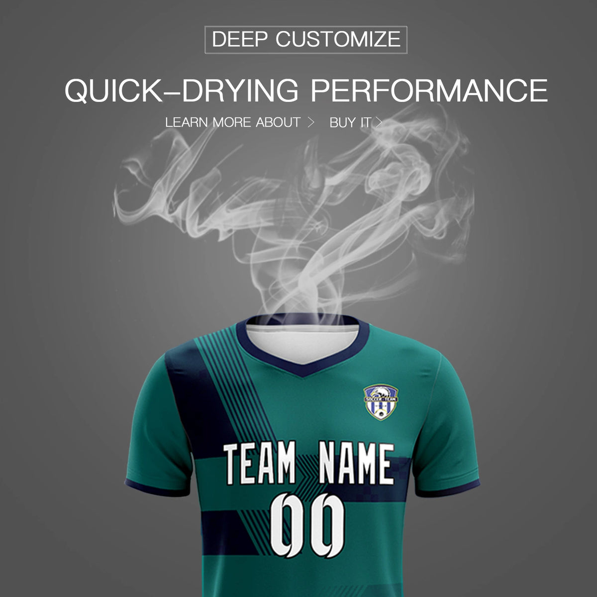 Custom Midnight Green Navy Training Uniform For Men Soccer Sets Jersey