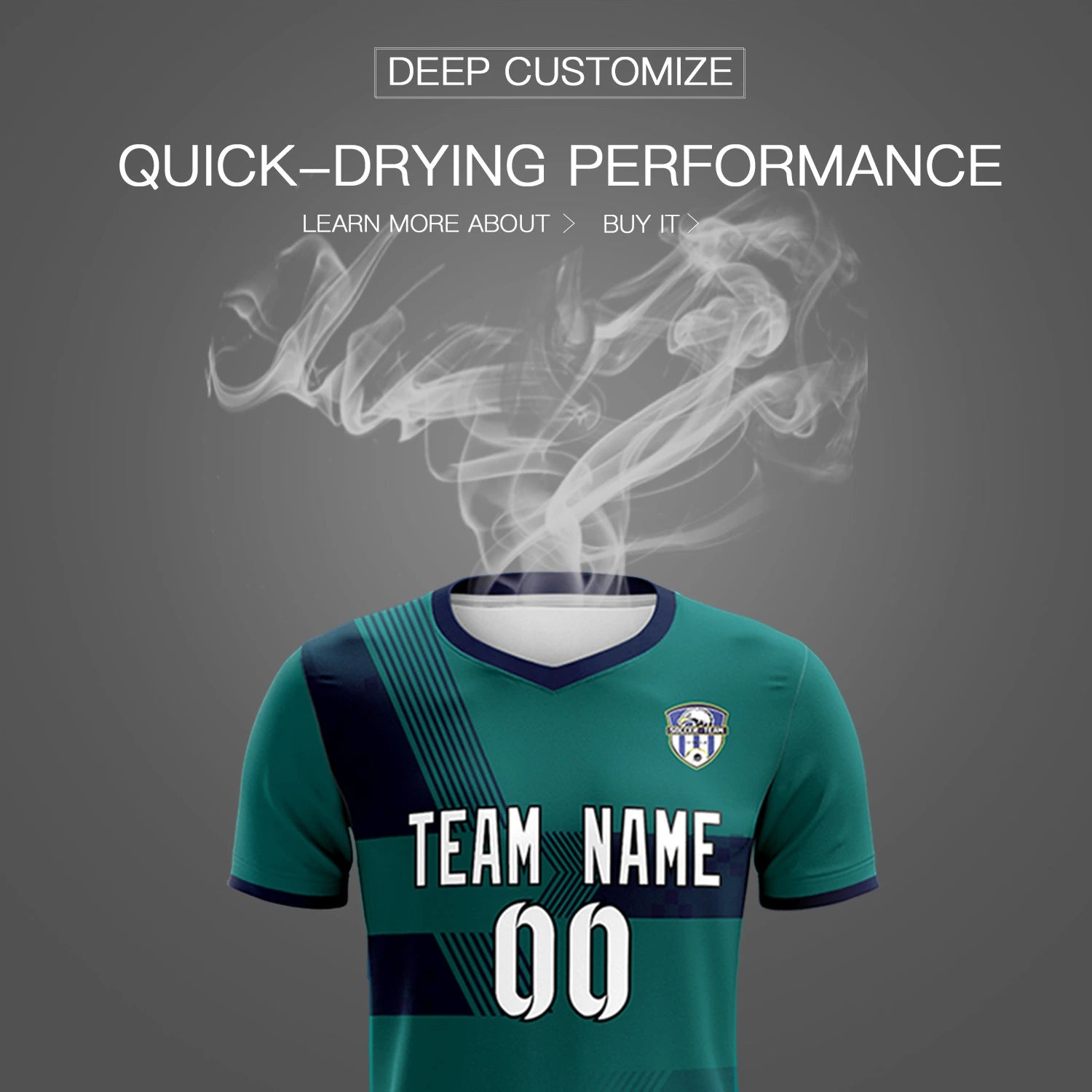 Custom Midnight Green Navy Training Uniform For Men Soccer Sets Jersey