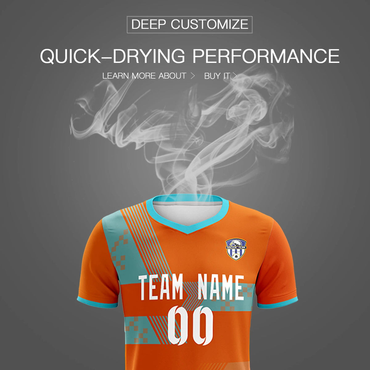 Custom Orange Aqua Training Uniform For Men Soccer Sets Jersey