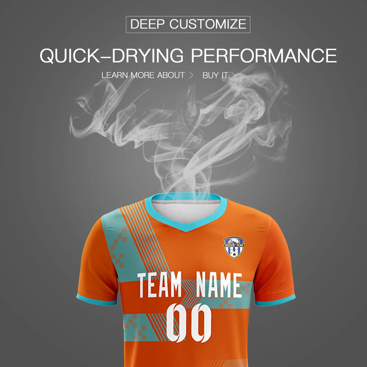 Custom Orange Aqua Training Uniform For Men Soccer Sets Jersey