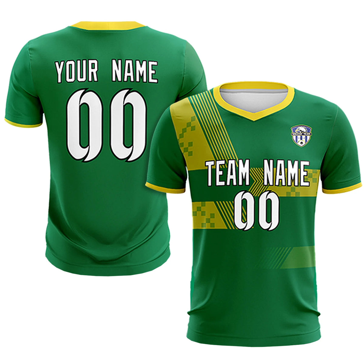 Custom Kelly Green Gold01 Training Uniform For Men Soccer Sets Jersey